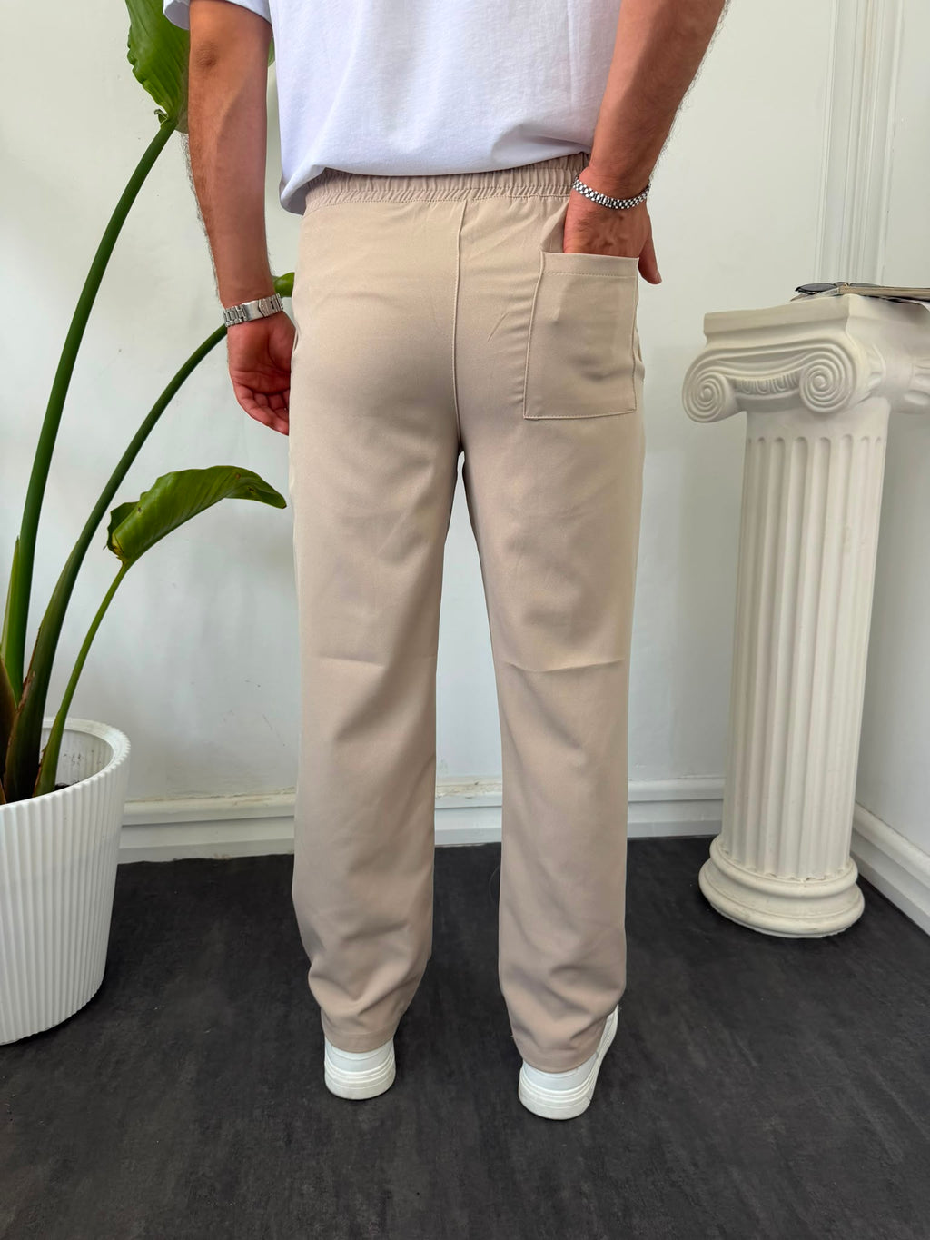 BAĞCIKLI PİLELİ PANTOLON