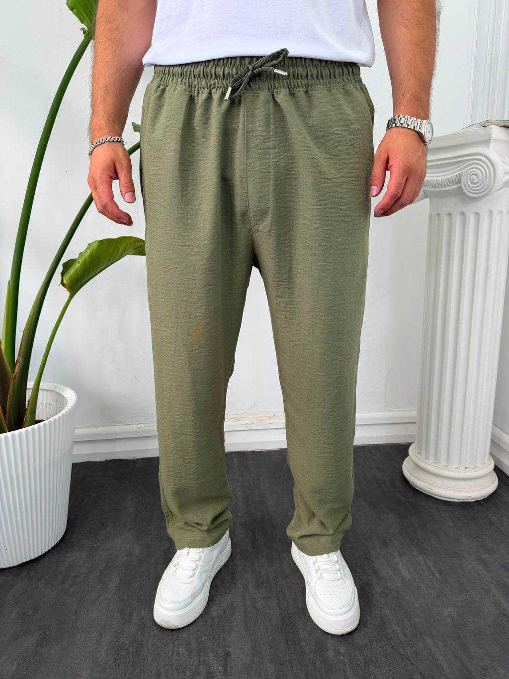 BAĞCIKLI KETEN PANTOLON